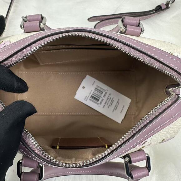 Coach Mini Rowan Crossbody Bag With Floral Print In Canvas/Chalk CAL69 NWT - Picture 8 of 12